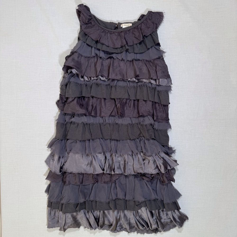 Crewcuts Layered Ruffle Dress in Charcoal